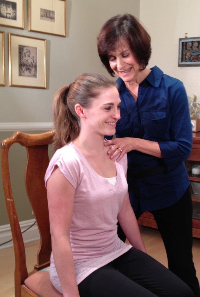 Jessica Wolf works with an Alexander Technique student